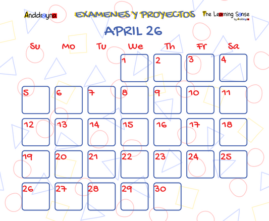 Exámenes y Proyectos - Mensual 2025 2026